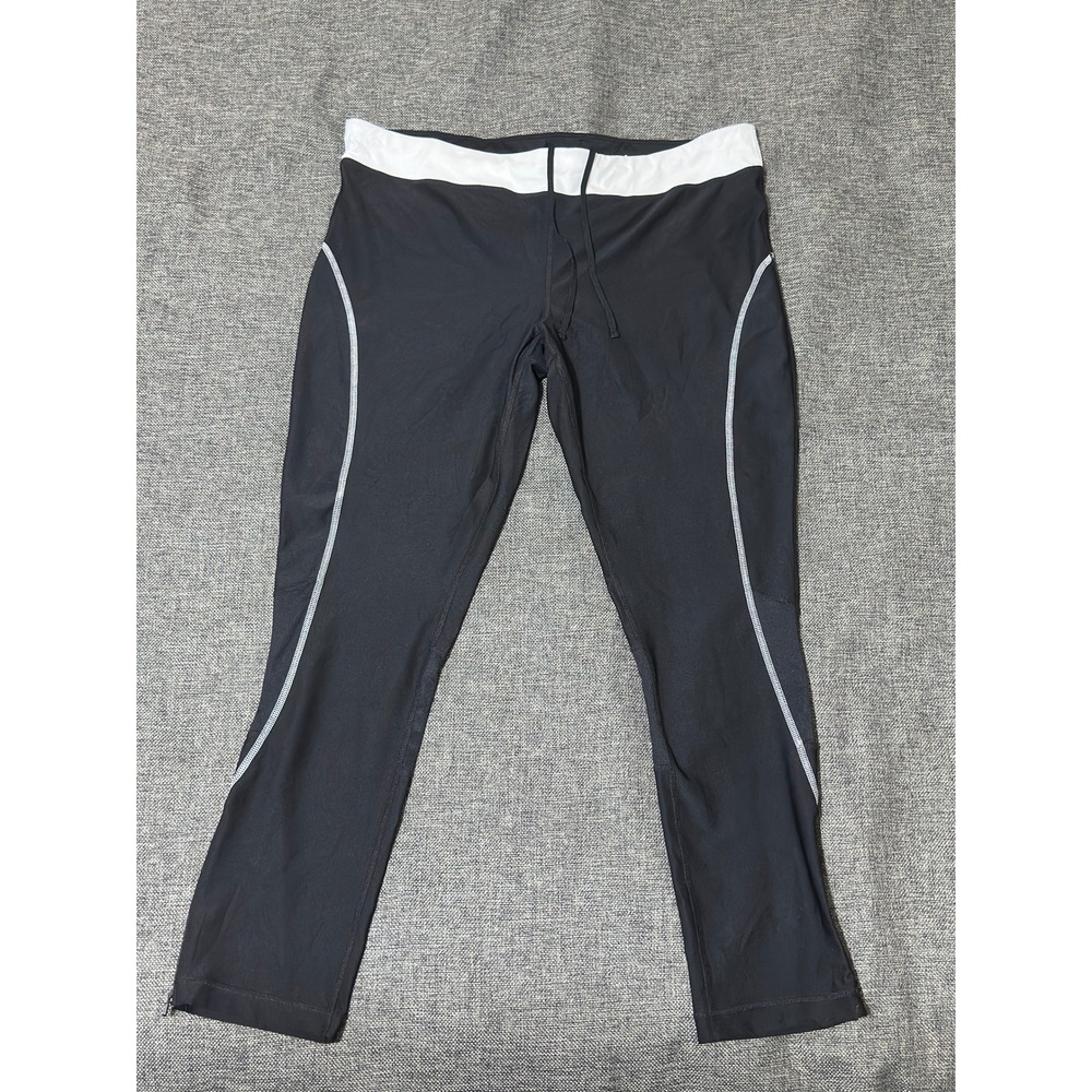 Zoot Womens XL Leggings Black White Athletic Running Performance